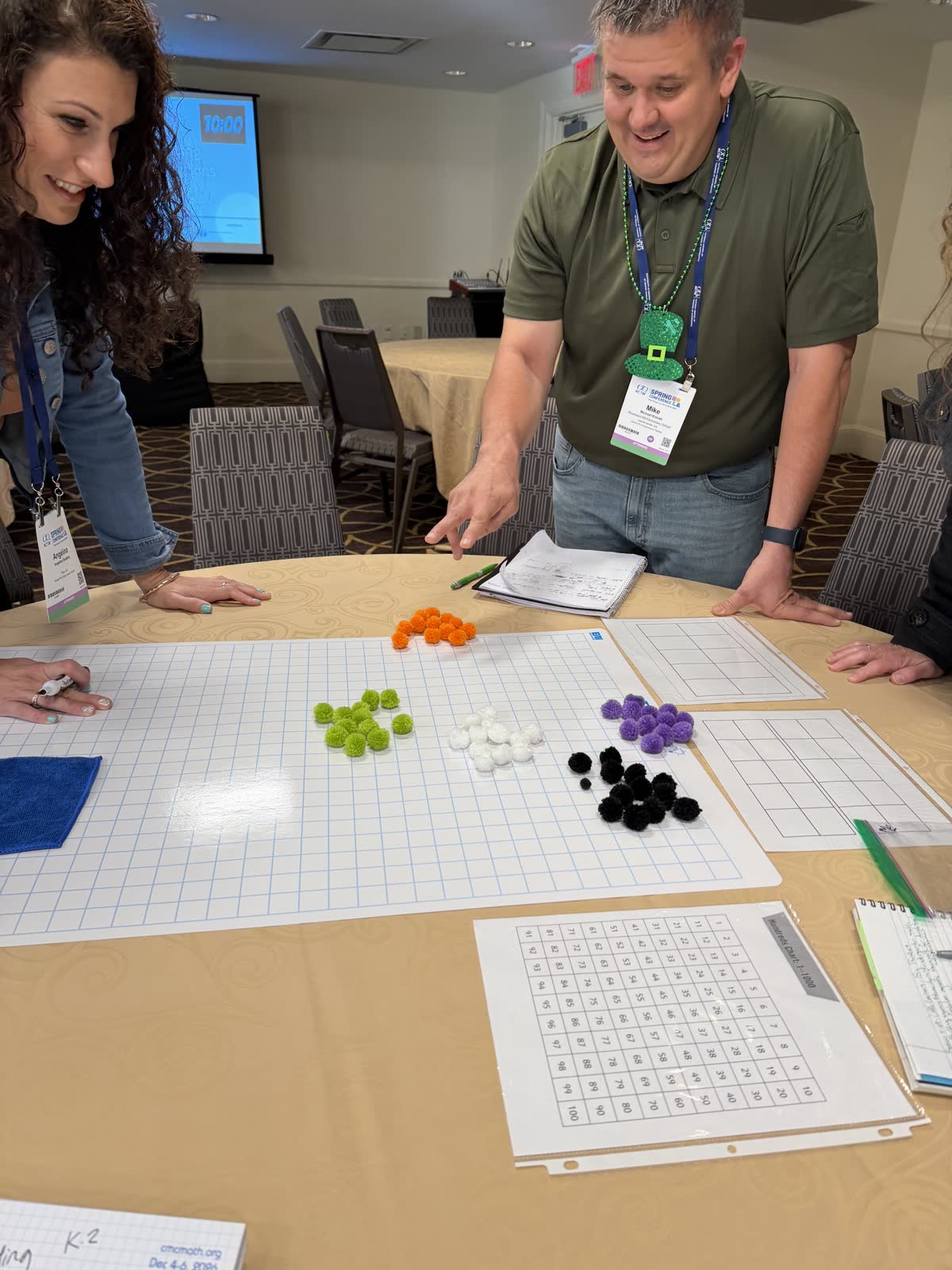 Educators engaged in a hands-on math task at the NCTM Annual Meeting session